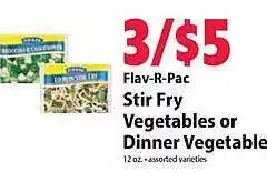 Festival Foods Flav-r-pac stir fry vegetables or dinner offer