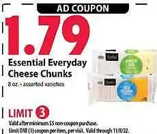 Festival Foods Essential everyday cheese chunks offer