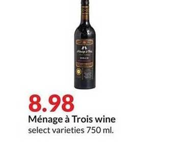 Hy-Vee Ménage à trois wine offer
