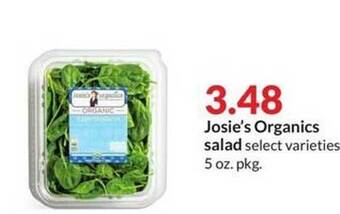 Hy-Vee Josie's organics salad offer