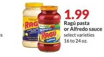 Hy-Vee Ragú pasta or alfredo sauce offer