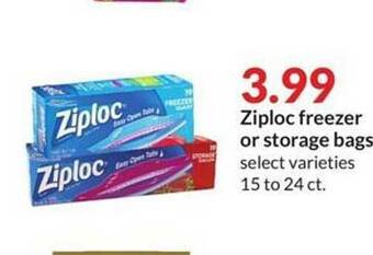 Hy-Vee Ziploc freezer or storage bags offer