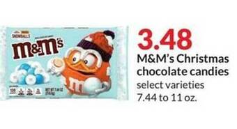 Hy-Vee M&m's christmas chocolate candies offer