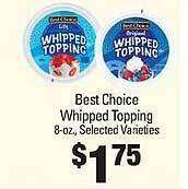IGA Best choice whipped topping offer