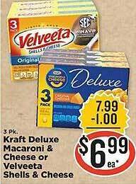 IGA Kraft deluxe macaroni & cheese or velveeta shells & cheese offer