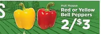 IGA Hot house red or yellow bell peppers offer
