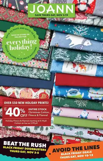 JOANN Christmas cotton, fleece&flannel offer