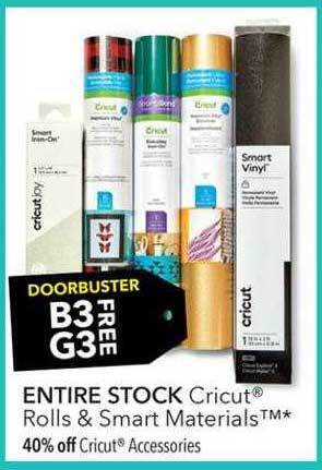 JOANN Cricut rolls & smart materials offer