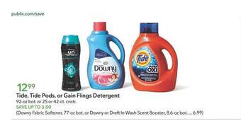 Publix Tide, tide pods, or gain flings detergent offer