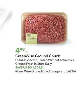 Publix Greenwise ground chuck offer