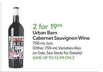 Publix Urban barn cabernet sauvignon wine offer