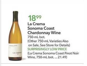 Publix La crema sonoma coast chardonnay wine offer