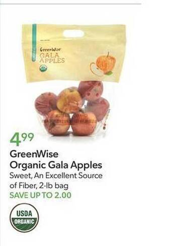 Publix Greenwise organic gala apples offer