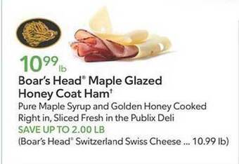 Publix Boar's head maple glazed honey coat ham offer