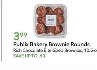 Publix Publix bakery brownie rounds offer