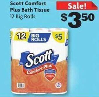 Family Dollar Scott comfort plus bath tissue offer