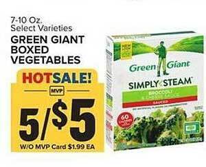 Food Lion Green giant boxed vegetables offer