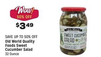Grocery Outlet Old world quality foods sweet cucumber salad offer