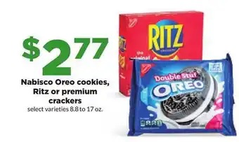 Hy-Vee Nabisco oreo cookies, ritz or premium crackers offer