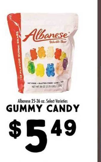 Maceys Albanese gummy candy offer