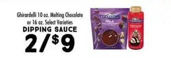 Maceys Ghirardelli, melting chocolate or dipping sauce offer