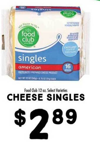 Maceys Food club cheese singles offer