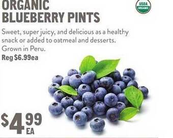 New Seasons Market Organic blueberry pints offer