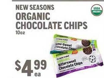 New Seasons Market New seasons organic chocolate chips offer