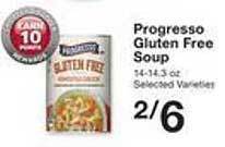 Price Chopper Progresso gluten free soup offer