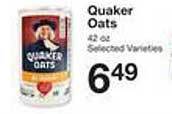 Price Chopper Quaker oats offer