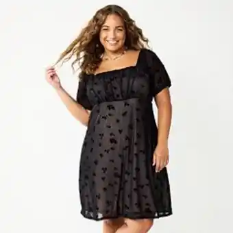 Kohl's Juniors' plus size rewind mesh fit & flare floral outline dress offer