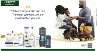 Harveys Supermarkets Dove, dove men+care offer
