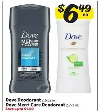Harveys Supermarkets Dove deodorant or dove men+ care deodorant offer