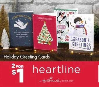 Dollar Tree Holiday greeting cards offer