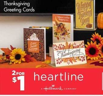 Dollar Tree Thanksgiving greeting cards offer