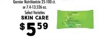 Maceys Garnier nutritioniste 25-100 ct. or 7.4-13.526 oz skin care offer