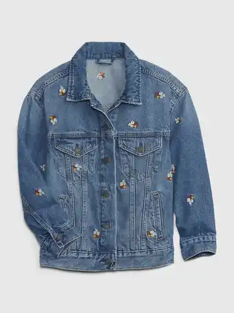 Gap Kids oversized embroidered denim jacket with washwell offer