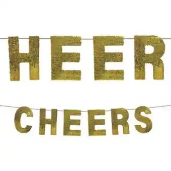 Party City Gold sequin cheers new year's cardstock letter banner, 12ft offer