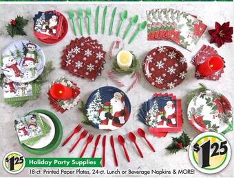 Dollar Tree Holiday party supplies offer