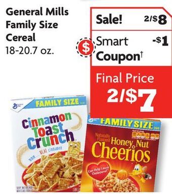 Family Dollar General mills family size cereal offer