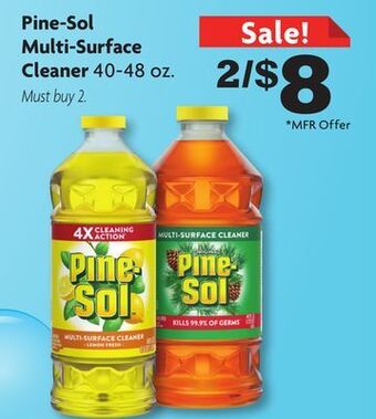 Family Dollar Pine-sol multi-surface cleaner offer