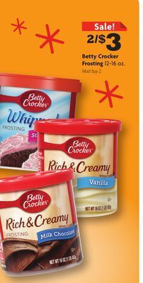 Family Dollar Betty crocker frosting offer