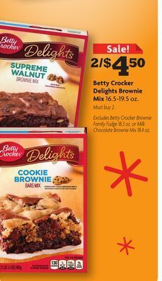 Family Dollar Betty crocker delights brownie mix offer