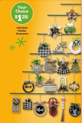 Family Dollar Individual holiday ornaments offer