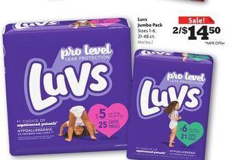 Family Dollar Luvs jumbo pack offer