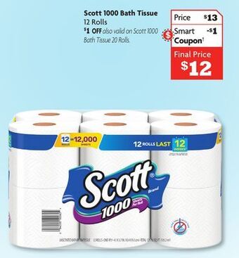 Family Dollar Scott 1000 bath tissue offer