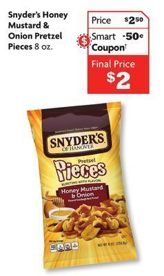 Family Dollar Snyder's honey mustard & onion pretzel pieces offer
