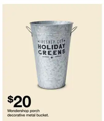 Target Wondershop porch decorative metal bucket offer