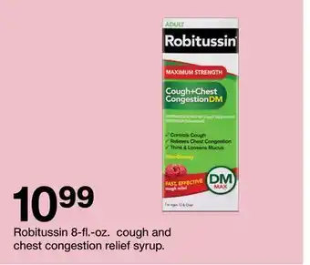 Target Robitussin 8-fl.-oz. cough and chest congestion relief syrup offer