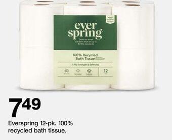 Target Everspring 12-pk. 100% recycled bath tissue offer
